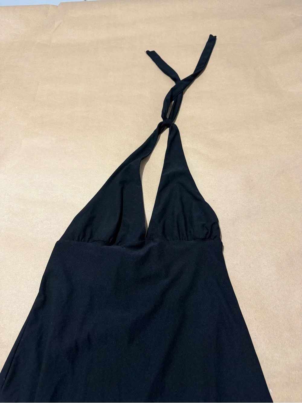 No Boundaries Black One-Shoulder Halter Midi Dress